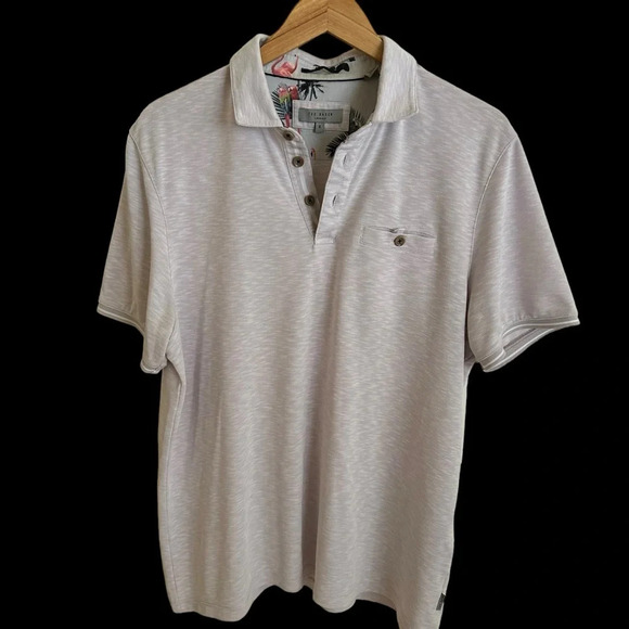 Ted Baker London Mens size 5 Light Lavender Purple Polo Shirt Short Sleeve - Picture 1 of 5